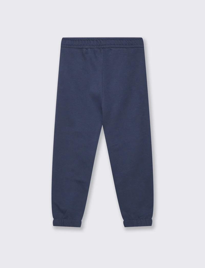 Jogger Garzato in Felpa Misto Cotone - Blu