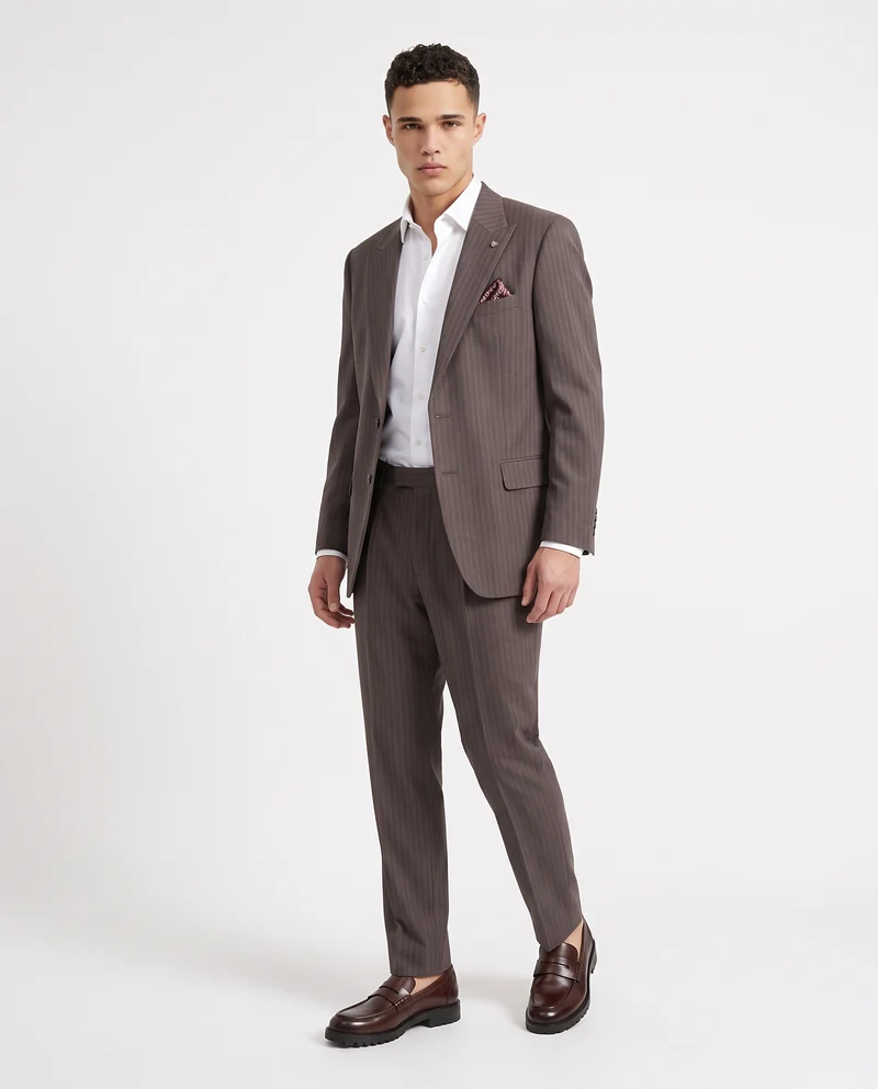 Blazer Strutturato Formale con Pochette - Moro