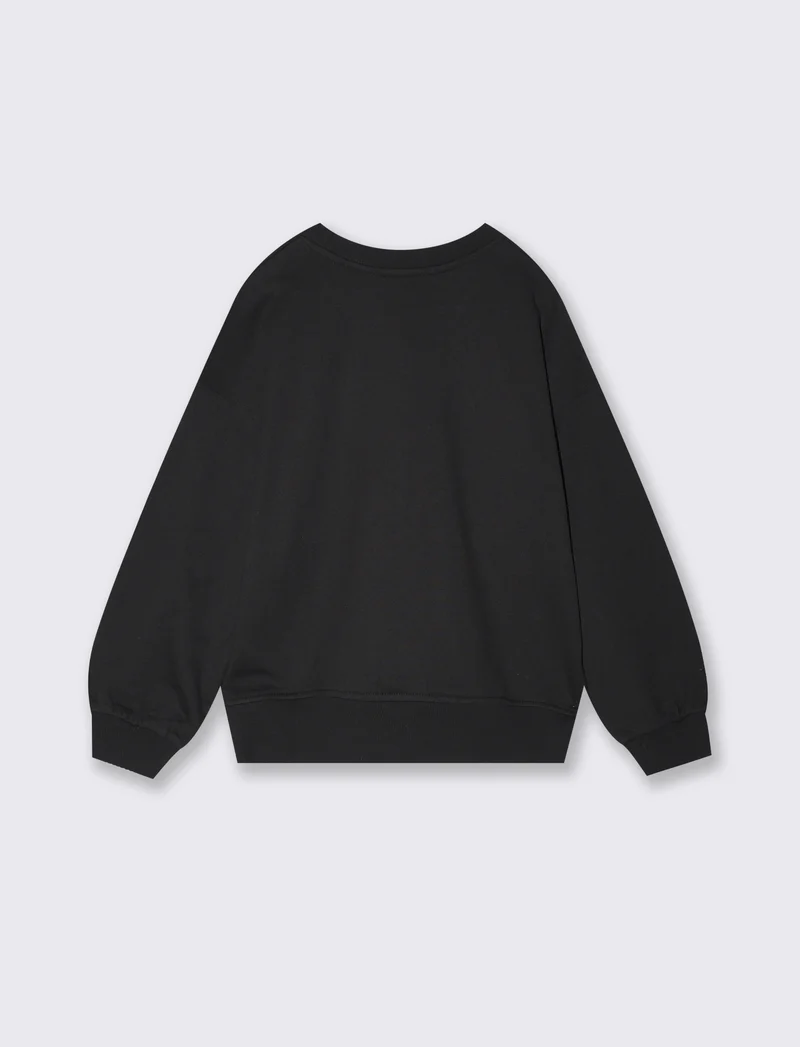 Completo felpa e leggings da bambina - Nero
