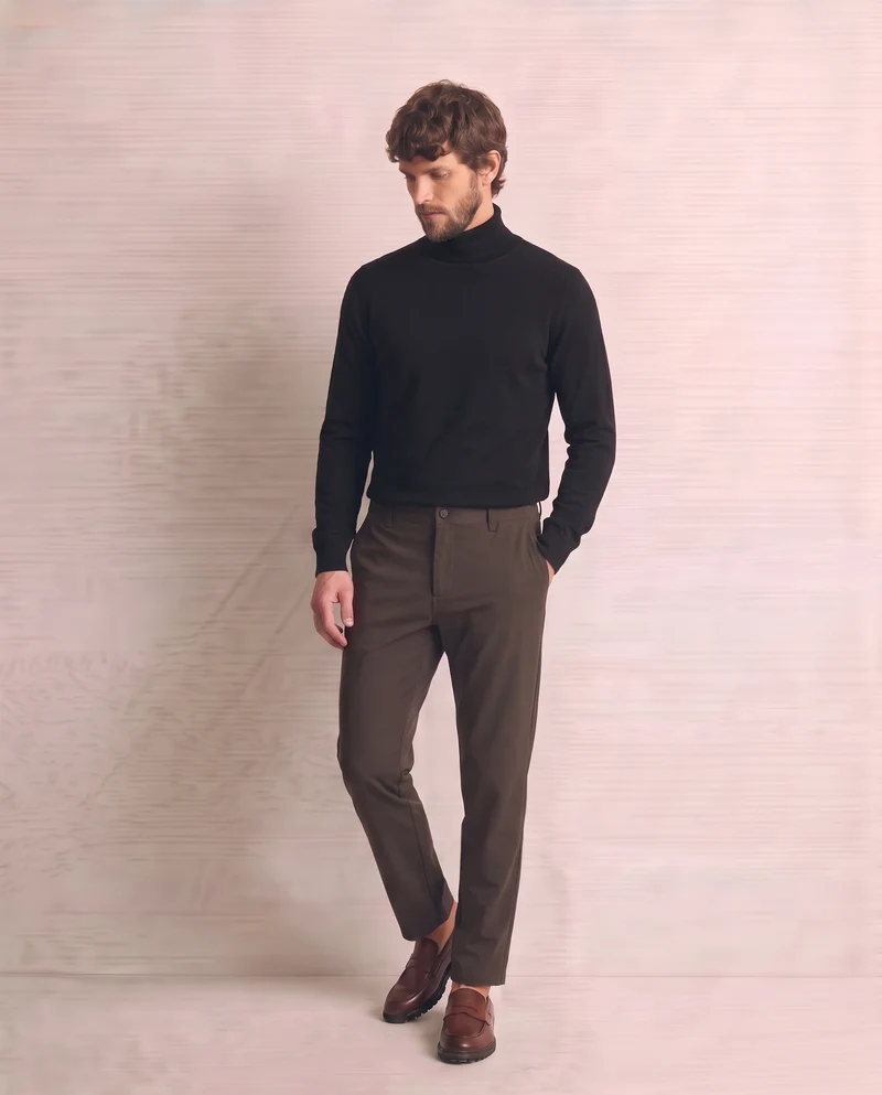 Maglia Dolcevita Soft Touch Basic Regular Fit - Nero