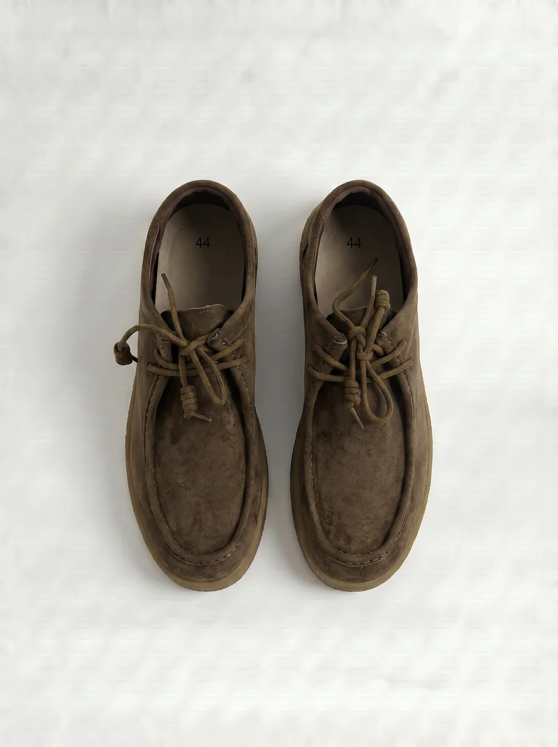 Scarpa stringata scamosciata fango uomo - Grigio fango