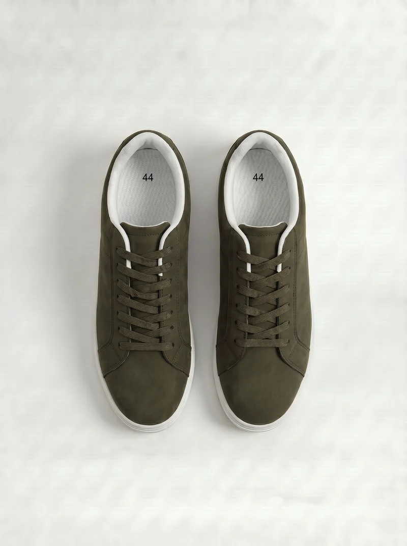 Sneakers minimal da uomo in poliuretano - Verde