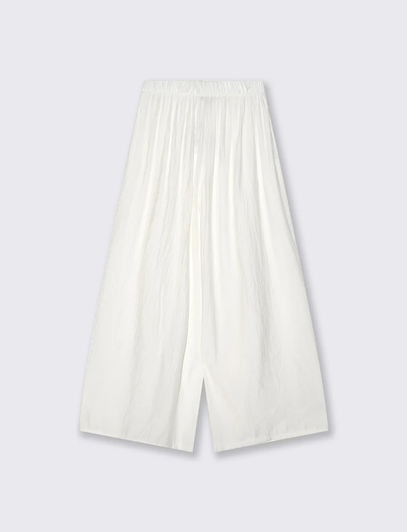 Pantalone largo in viscosa per donna - Bianco