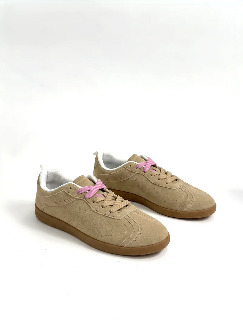 Sneakers beige con lacci bicolor da - Beige