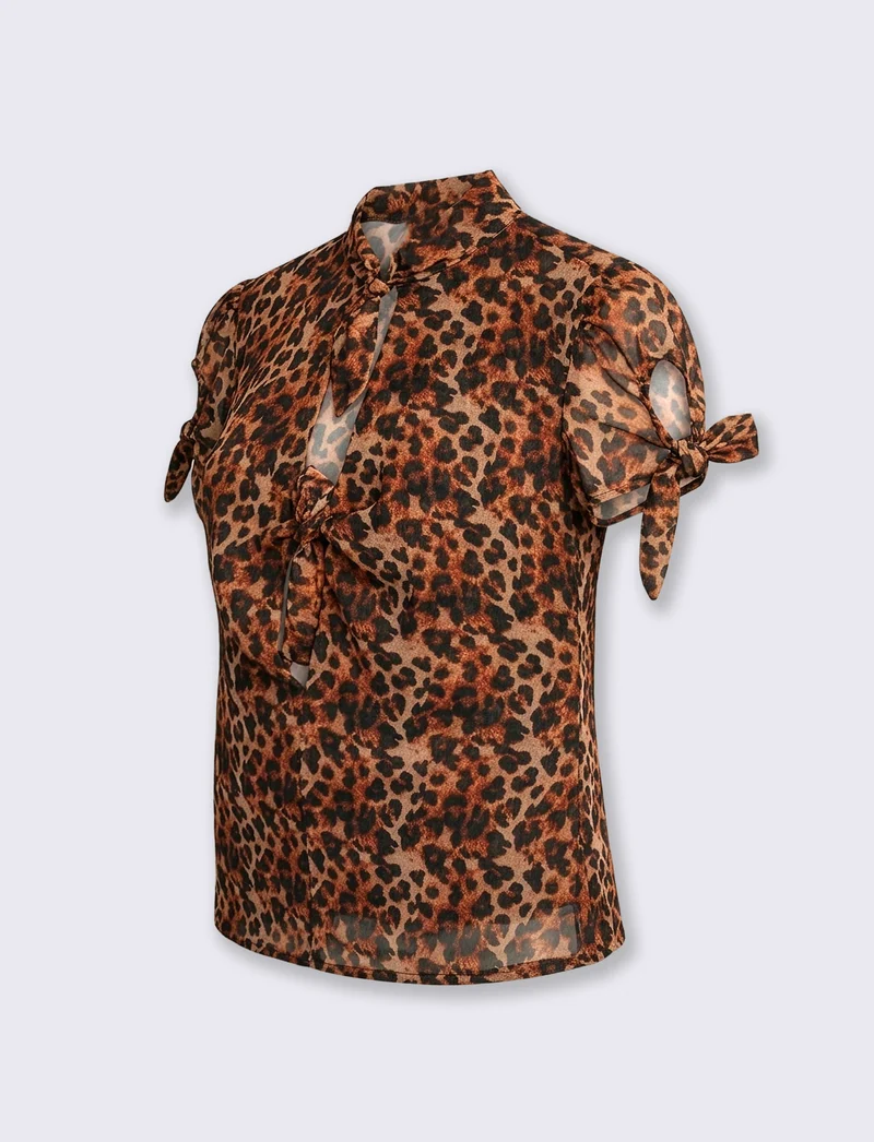 Casacca mezza manica animalier per donna - Maculato