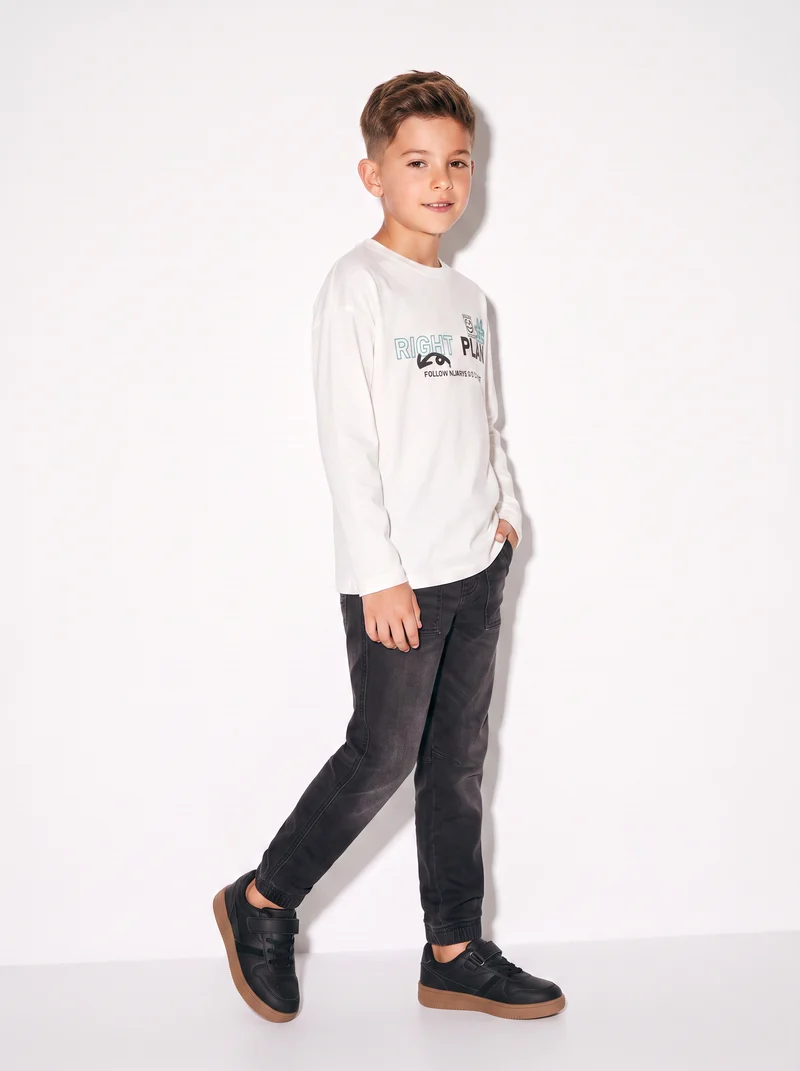 T-shirt oversize con stampa versatile - Bianco latte
