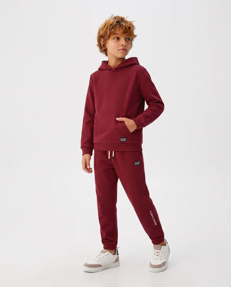 Felpa con cappuccio e marsupio trendy - Bordeaux