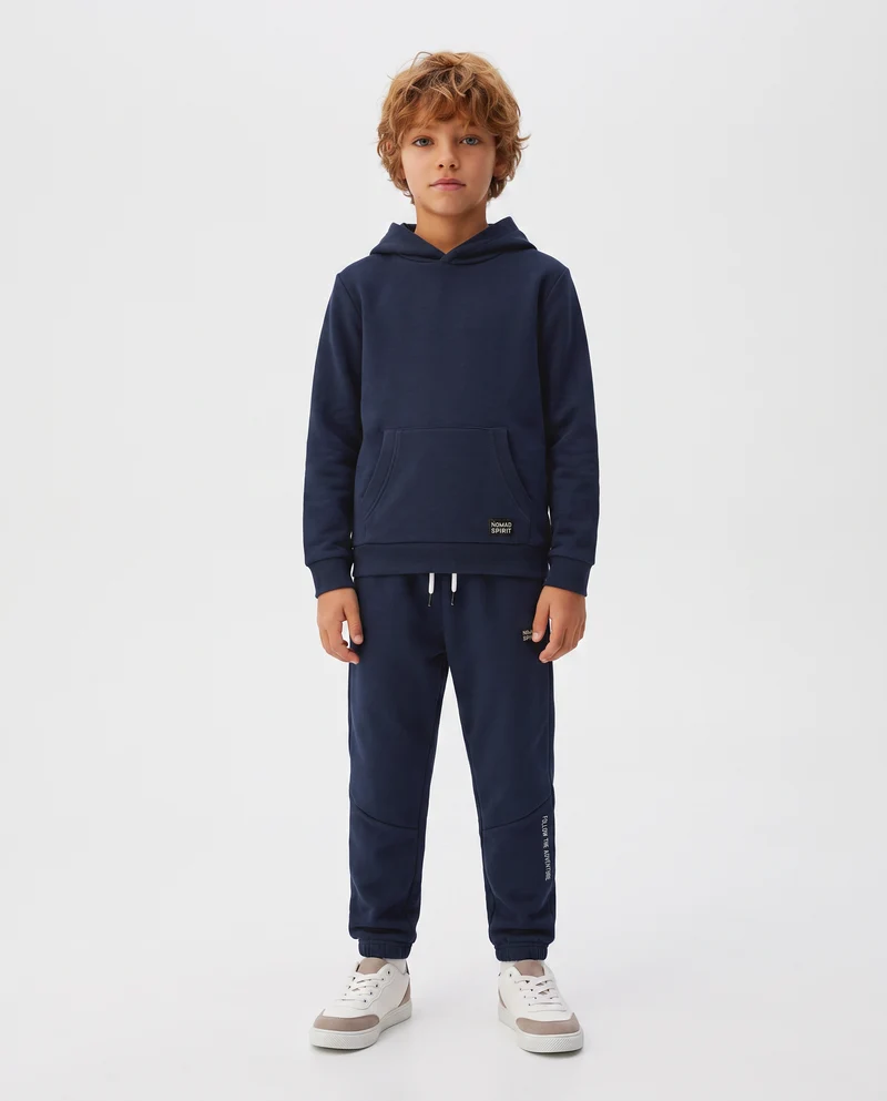 Felpa con cappuccio e marsupio trendy - Blu