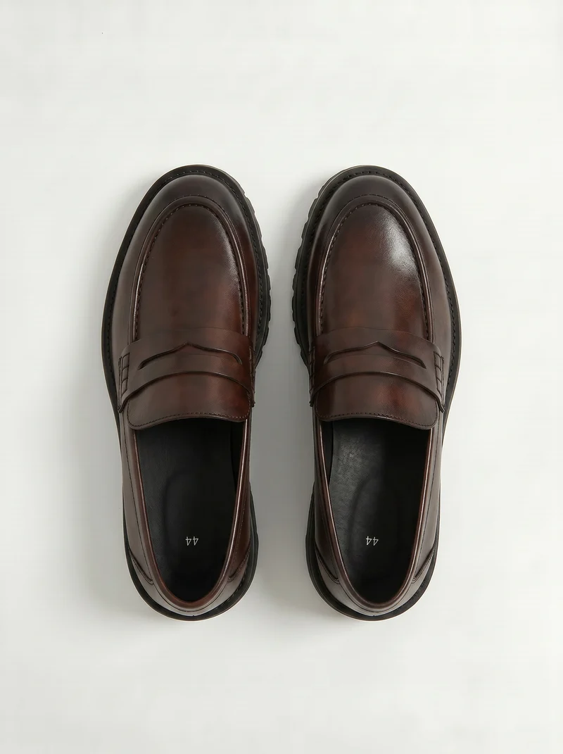 Mocassino classico da uomo in poliuretano - Marrone
