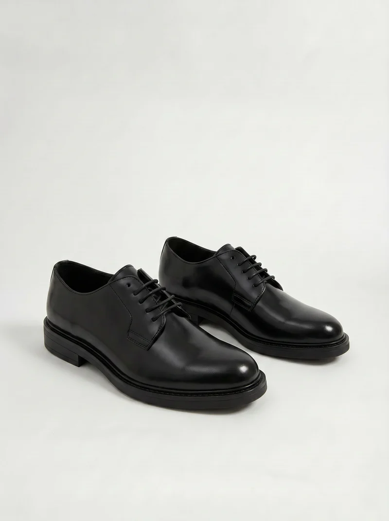 Scarpa stringata uomo in poliuretano - Nero