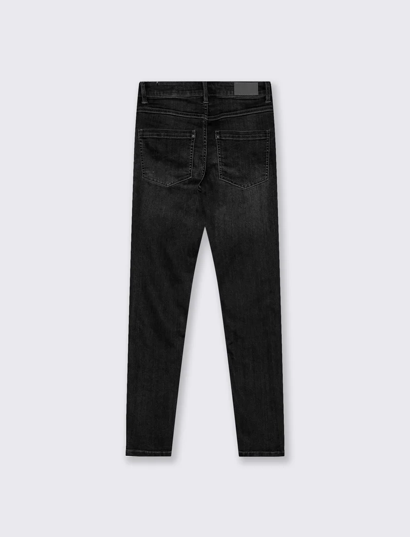 Jeans super skinny 5 tasche vita media - Nero