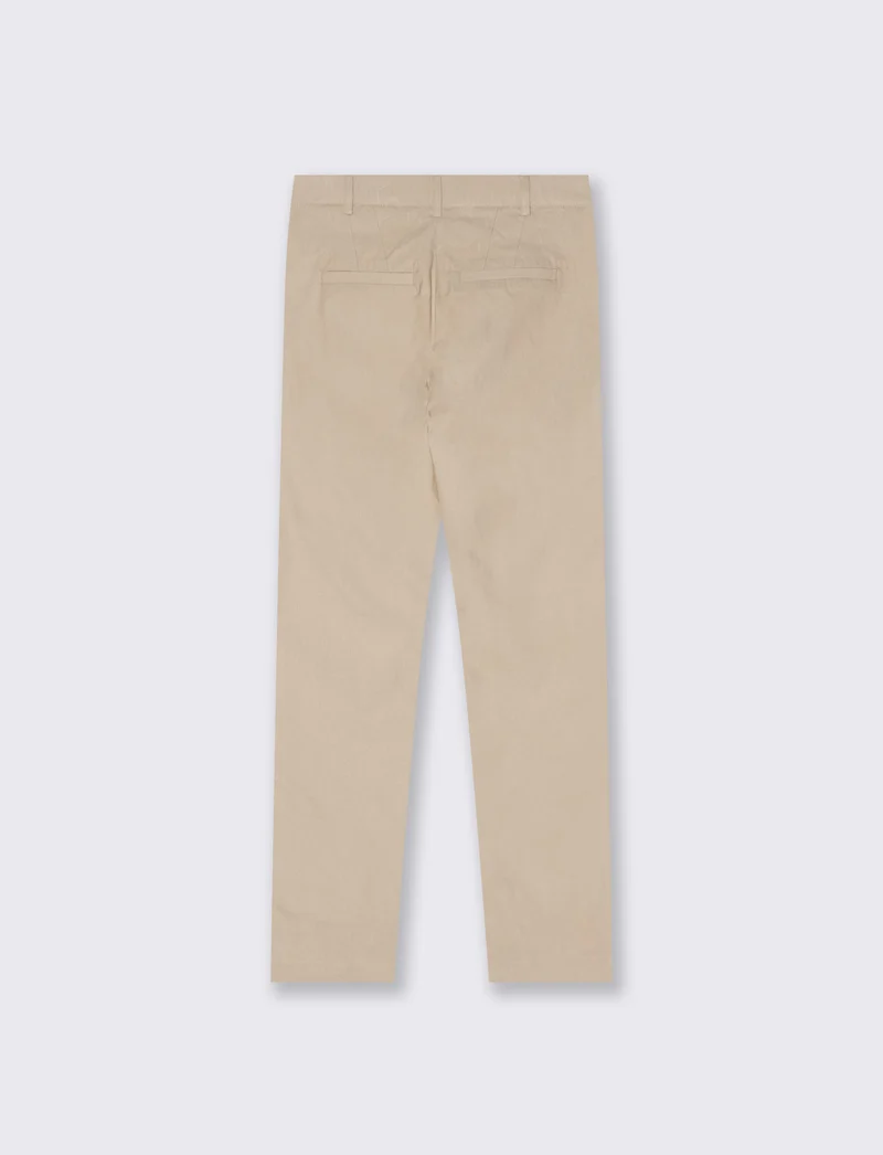 Pantalone Bengalina Slim a Vita Media - Beige grano