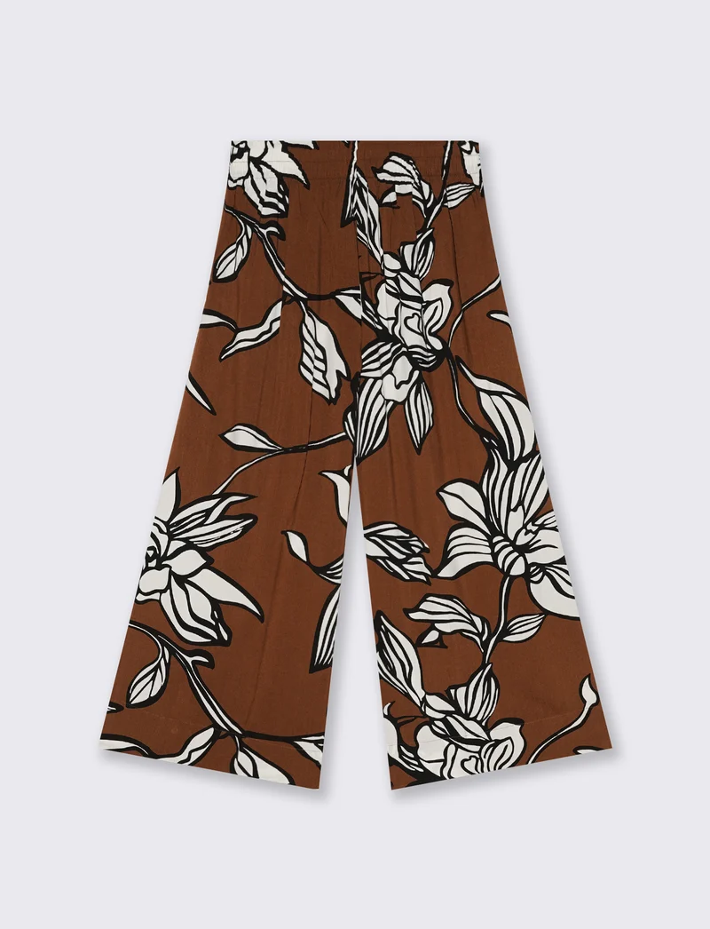 Pantalone palazzo fantasia con elastico - var 2