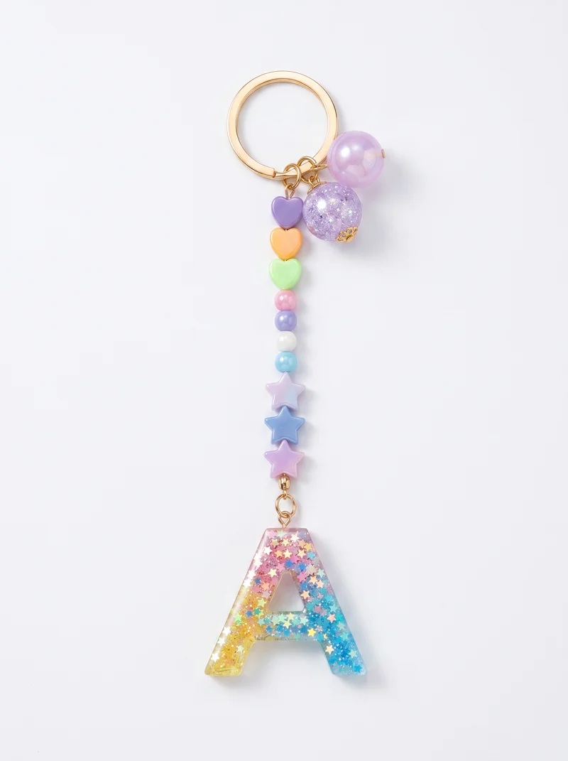 Portachiavi lettera multicolor bambina - Assortito
