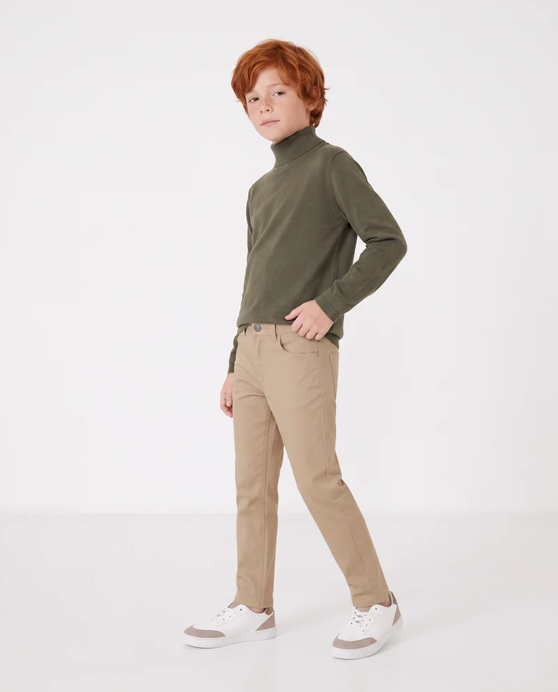 Maglia Collo Alto in Viscosa Nylon - Verde militare