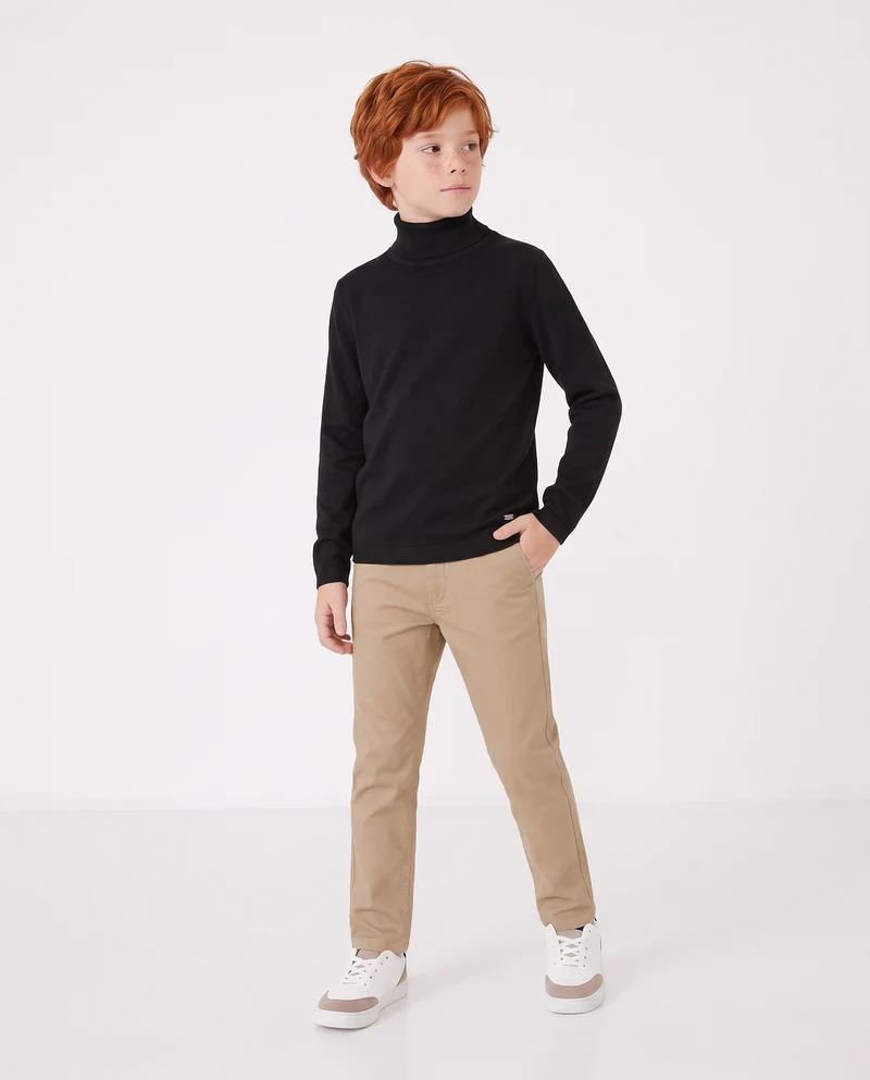 Maglia Collo Alto in Viscosa Nylon - Nero
