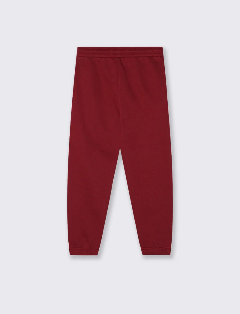 Jogger in Felpa con Coulisse e Patch - Bordeaux