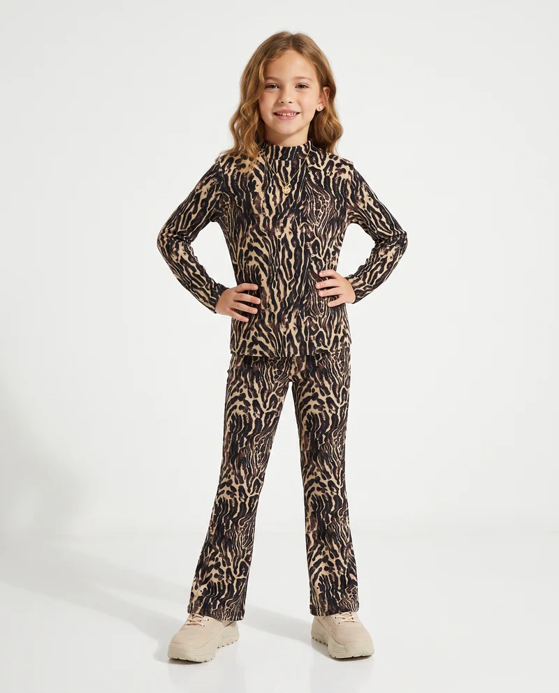 Leggings in ciniglia maculati e a zampa - Tigrato