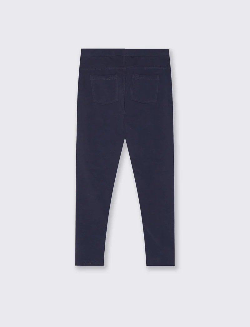 Leggings in felpa elastica con tasche - Blu