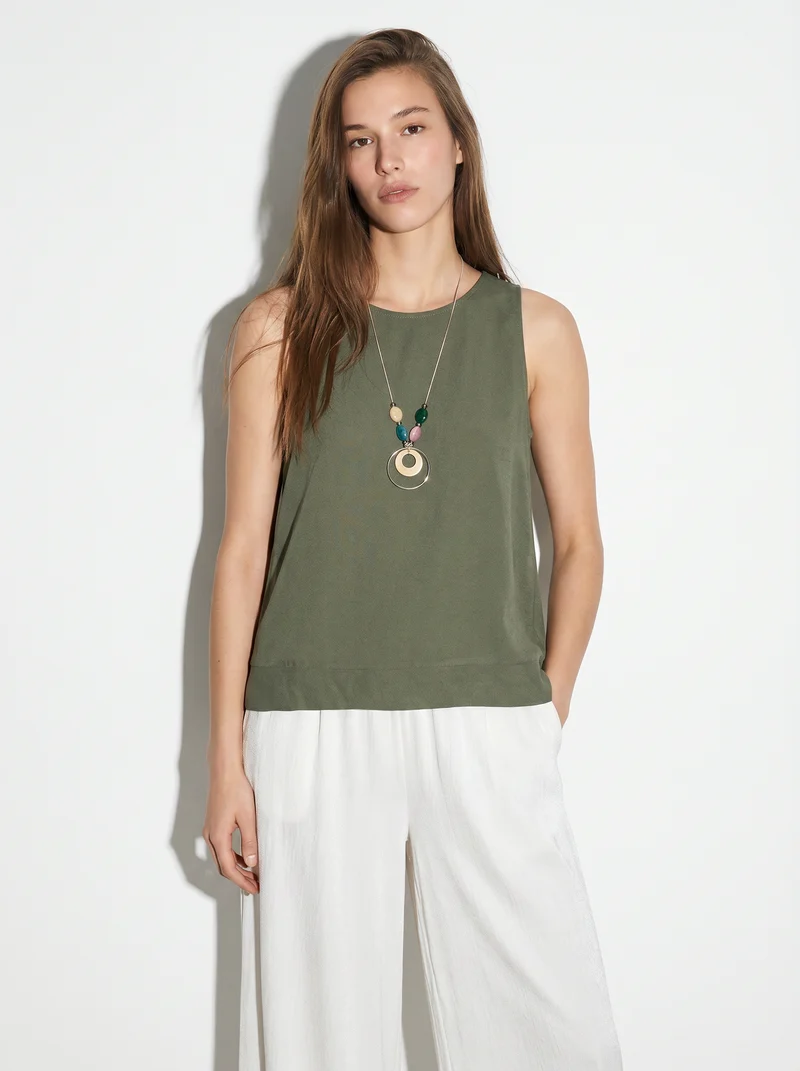 Casacca morbida giromanica con collana donna - Ve.milit.