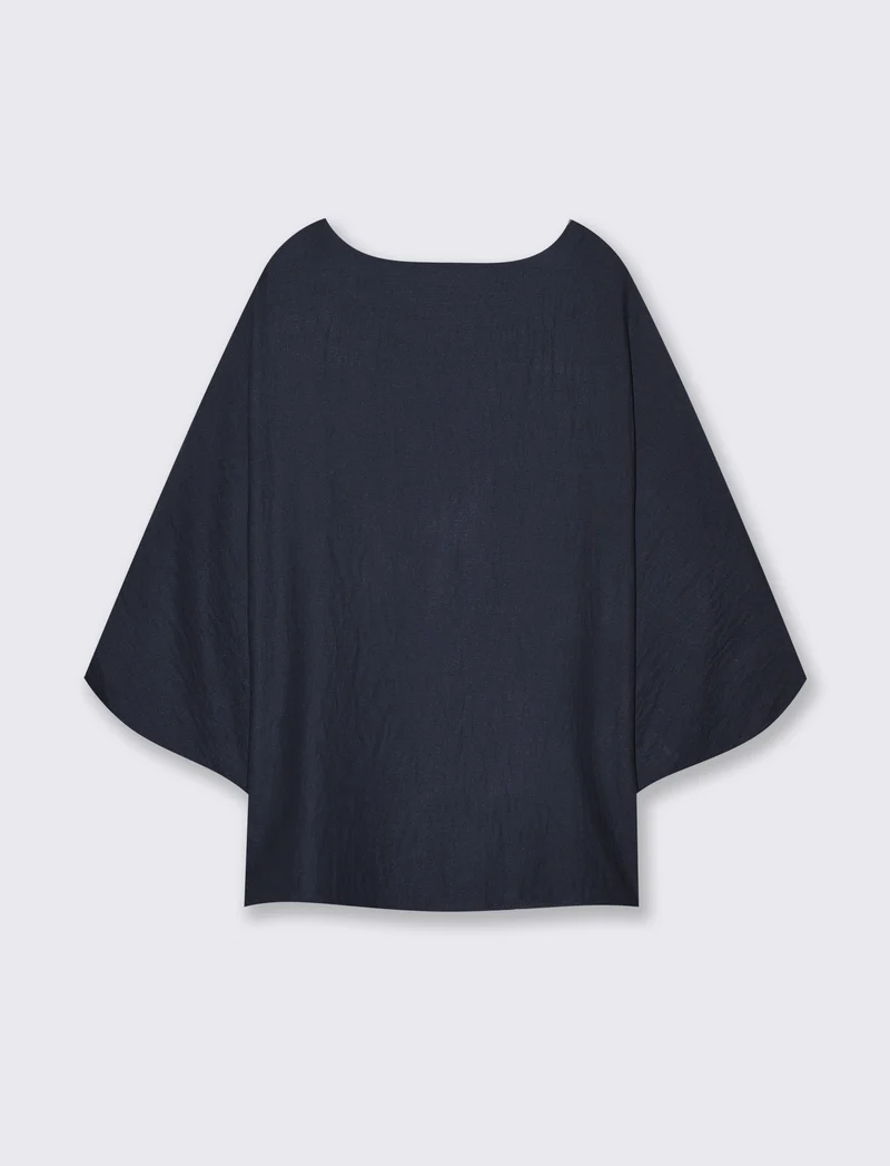 Maglia Manica a Tre Quarti Morbida - Blu
