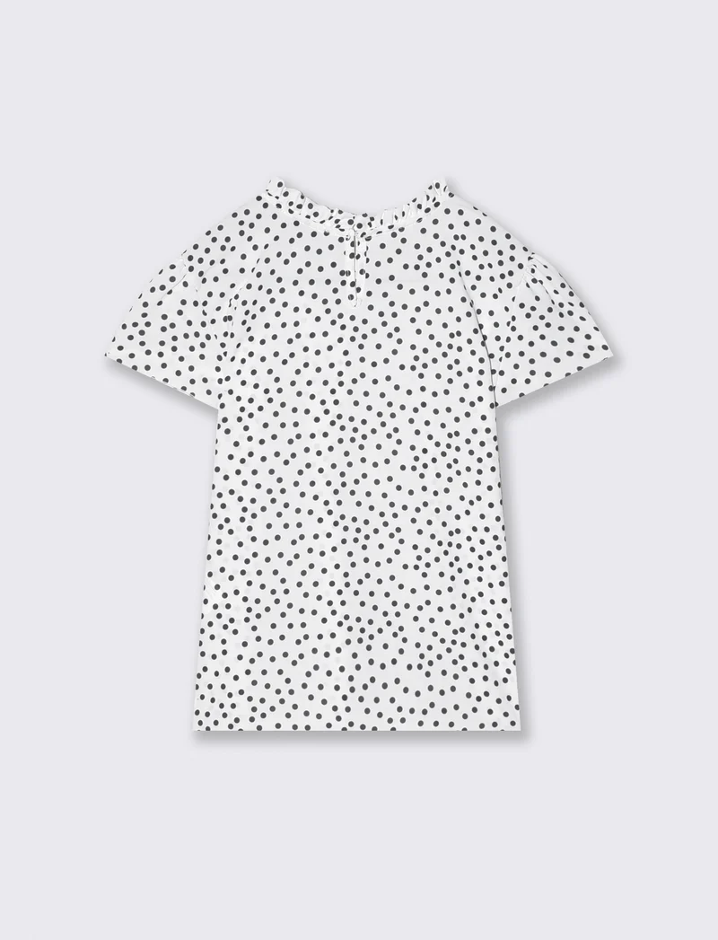 Camicia a pois con fiocco decorativo - Fantasia