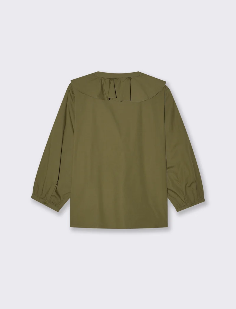Camicia con scollo a V e volant eleganti - Ve.milit.