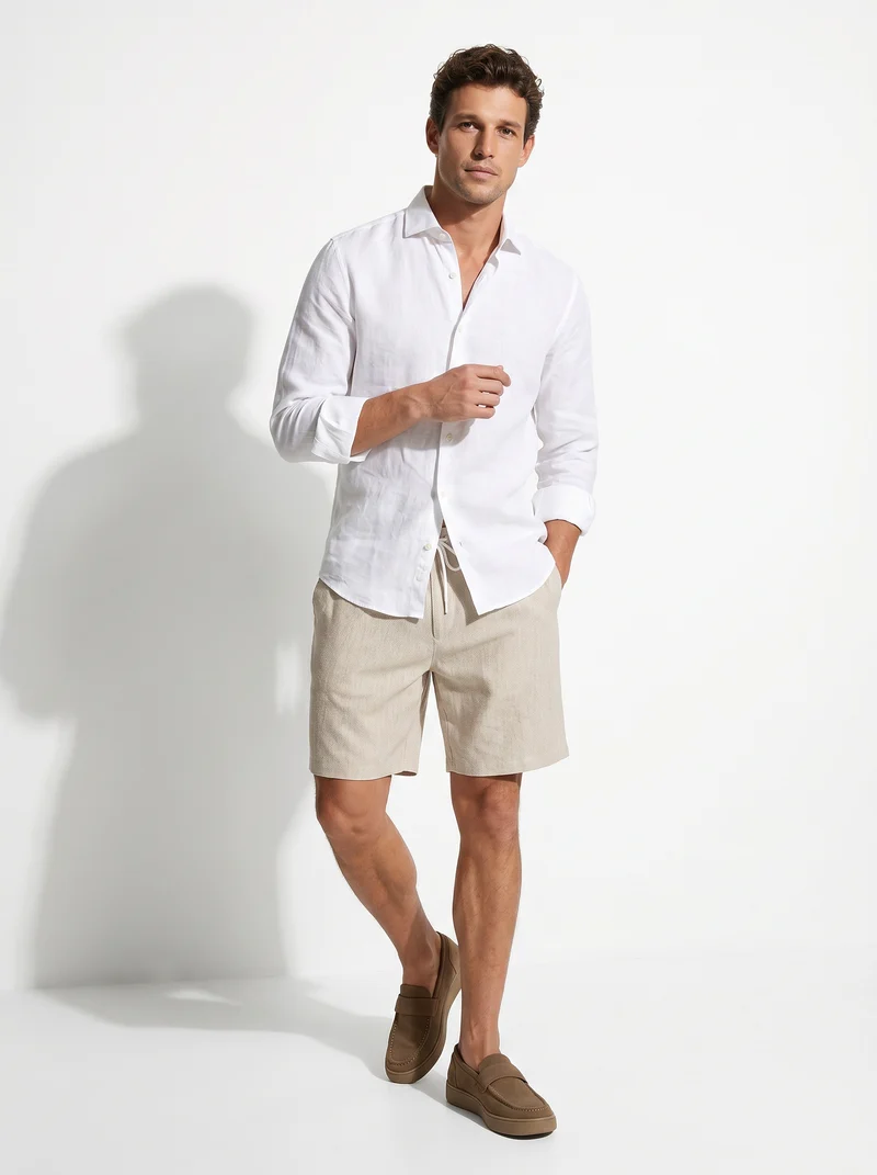 Bermuda Jogger Jacquard Relaxed Fit - Sabbia