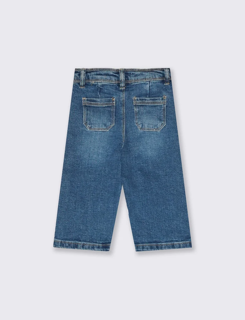 Jeans culotte elastici a gamba larga - Denim