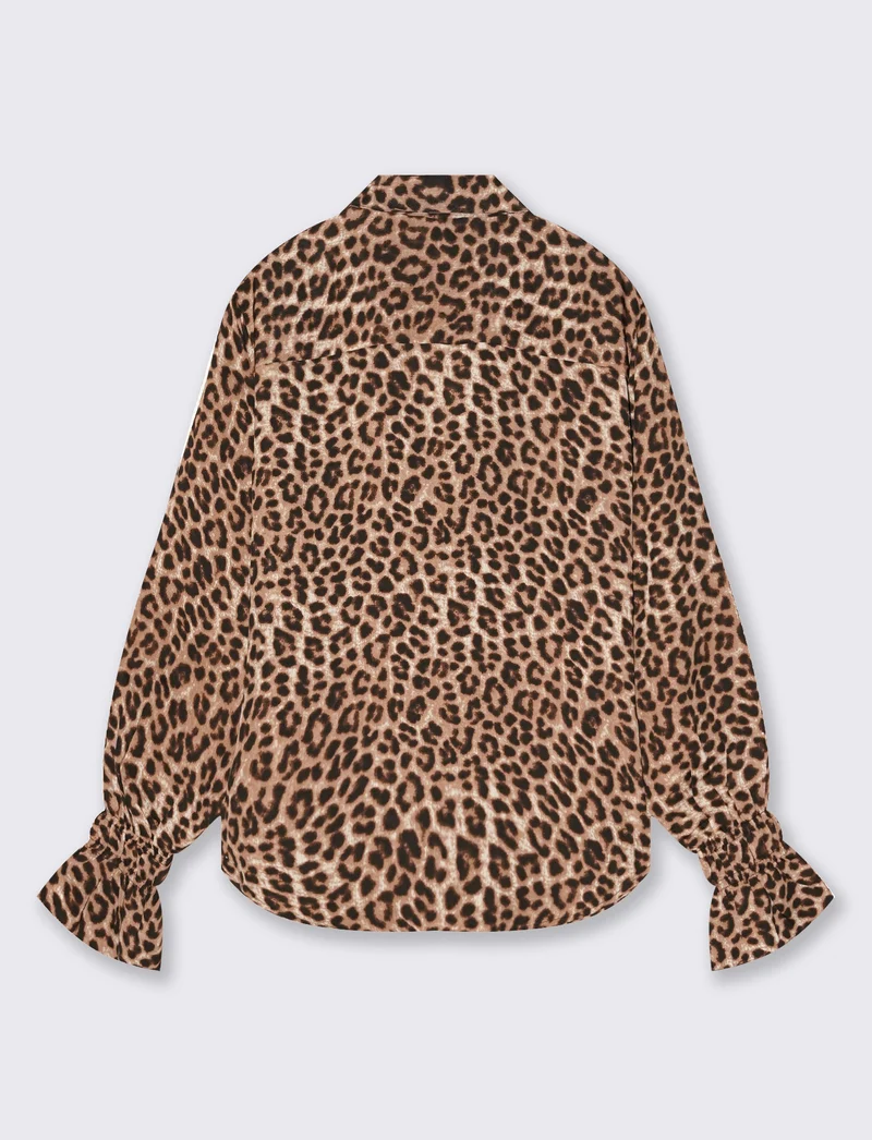 Camicia stampata manica lunga con colletto - var 1