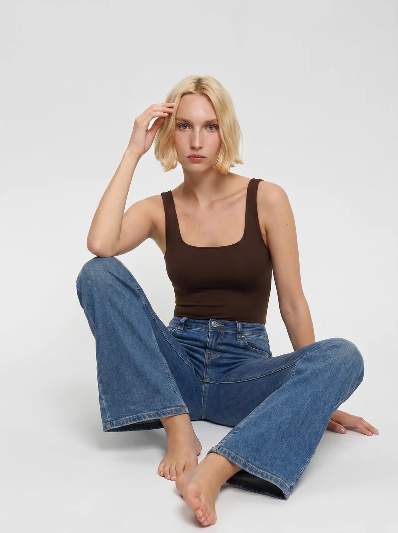 Jeans bootcut 5 tasche regular waist - Denim