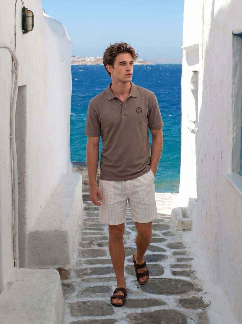 Polo premium in interlock mercerizzato - Grigio fango
