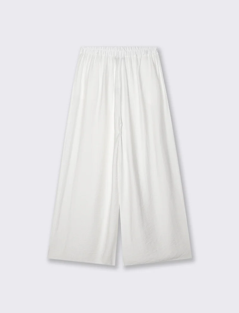 Pantaloni Morbidi con Vestibilità Ampia - Bianco latte