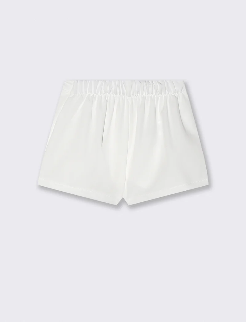 Gonna neonata con piegoni e fiocco righe - Bianco