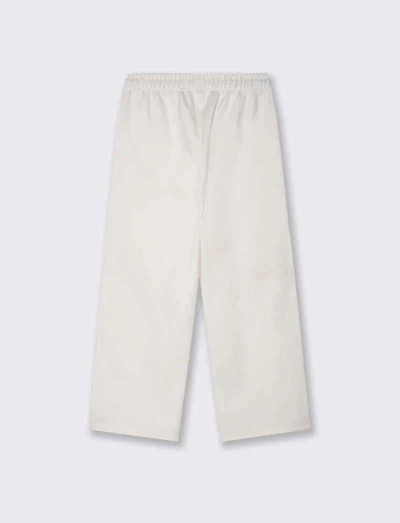Jogger gamba dritta con bande a contrasto - Bianco burro