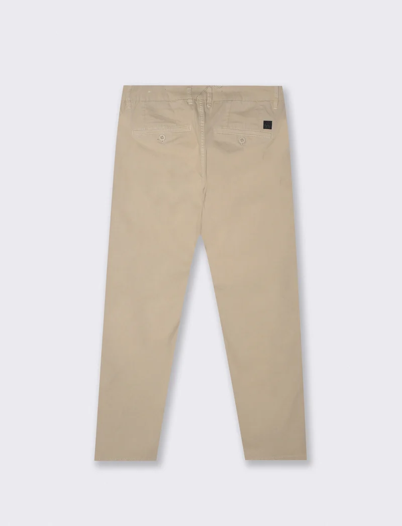 Pantaloni Chino Slim Fit in Cotone Twill - Sabbia