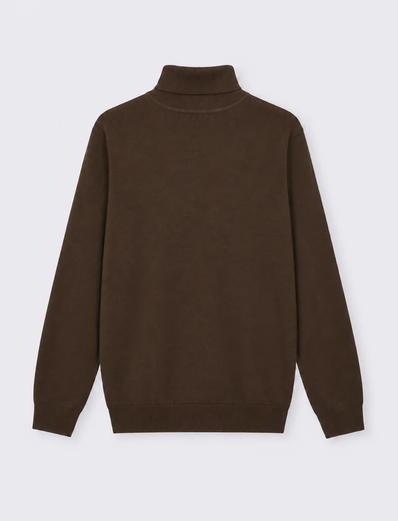 Maglia Collo Alto Regular Fit Basic - Moro