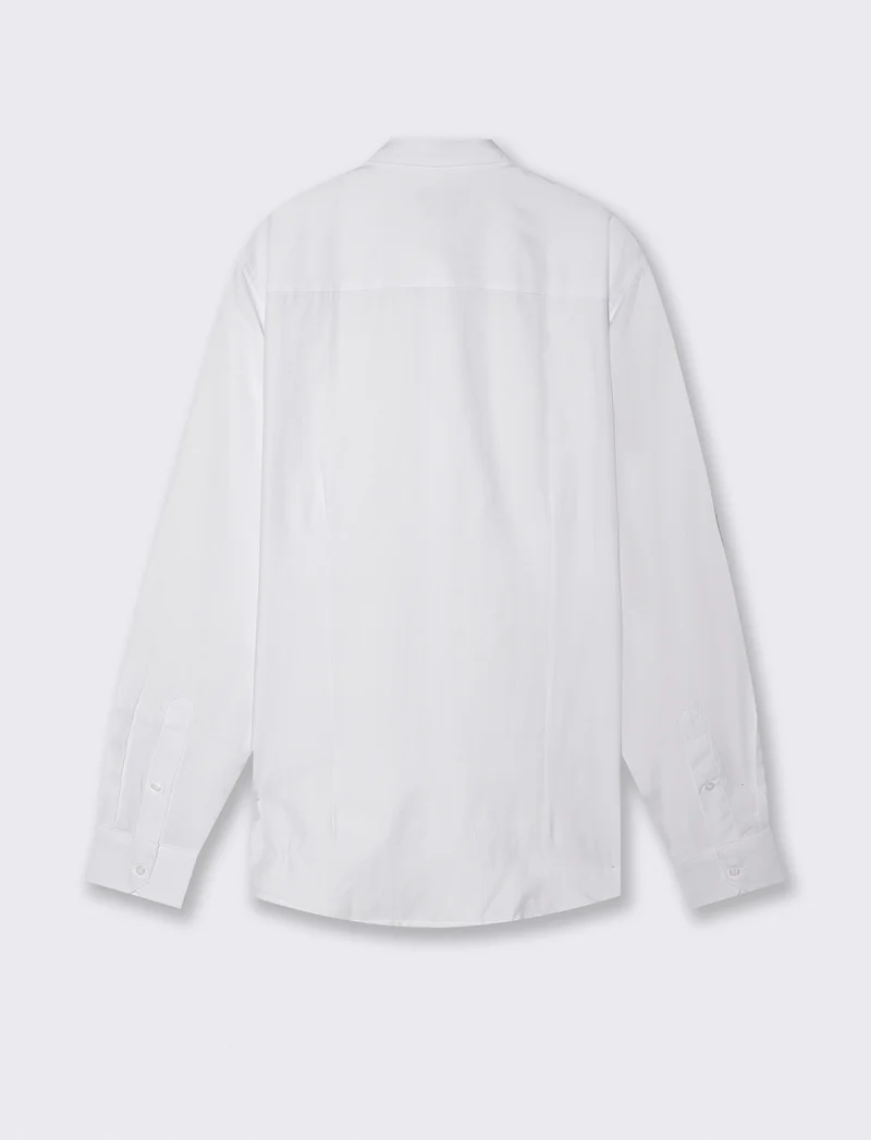Camicia Oxford Regular Fit con Colletto Francese - Bianco