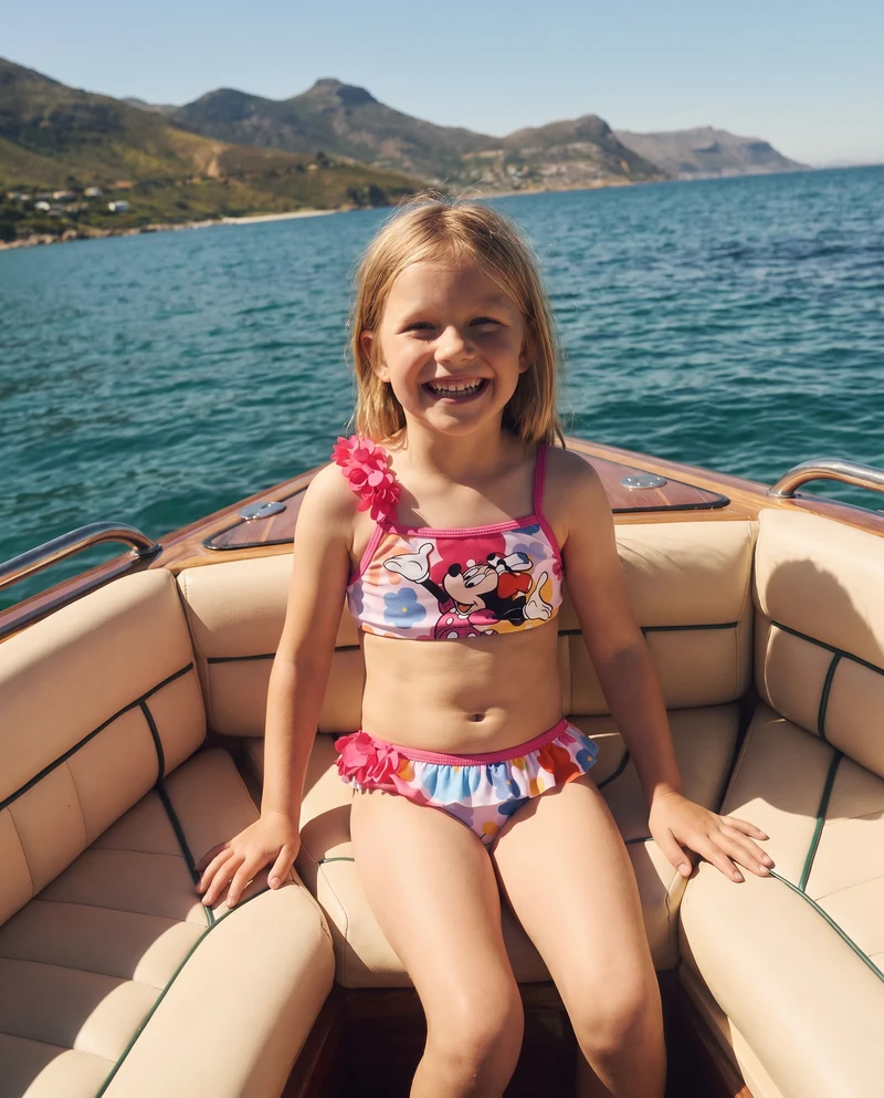 Costume da bagno 2 pezzi Minnie con rouches - Fuxia