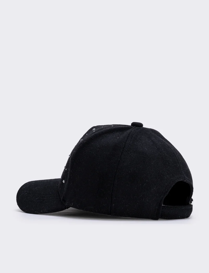 Baseball con strass in panno - Nero