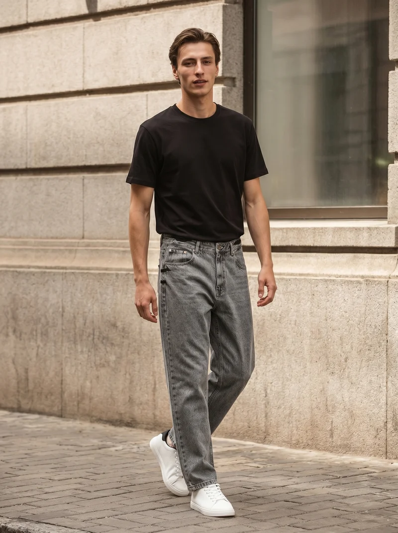 T-shirt Basic Cotone Premium Regular Fit - Nero