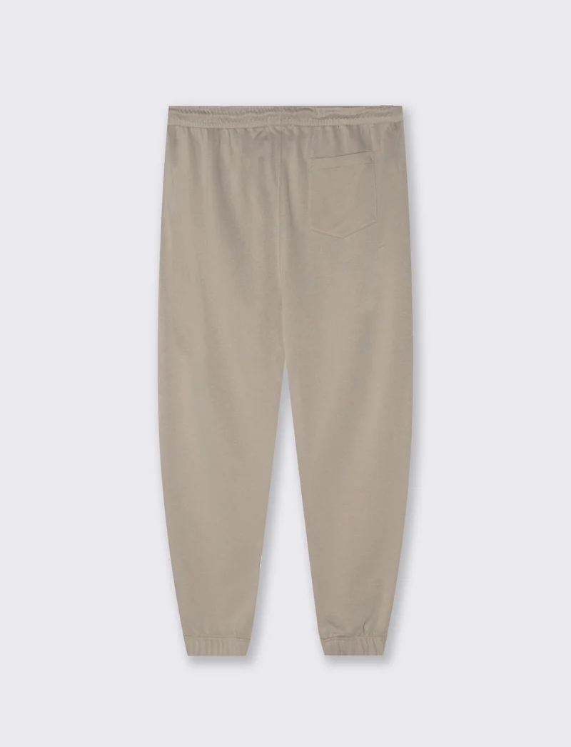 Pantaloni Jogger Basic in Felpa con Elastico - Beige