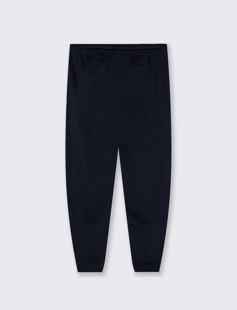 Pantaloni Jogger Basic in Felpa con Elastico - Blu