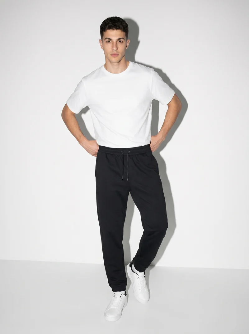 Pantaloni Jogger Basic in Felpa con Elastico - Avion