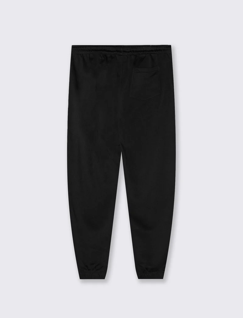 Pantaloni Jogger Basic in Felpa con Elastico - Nero