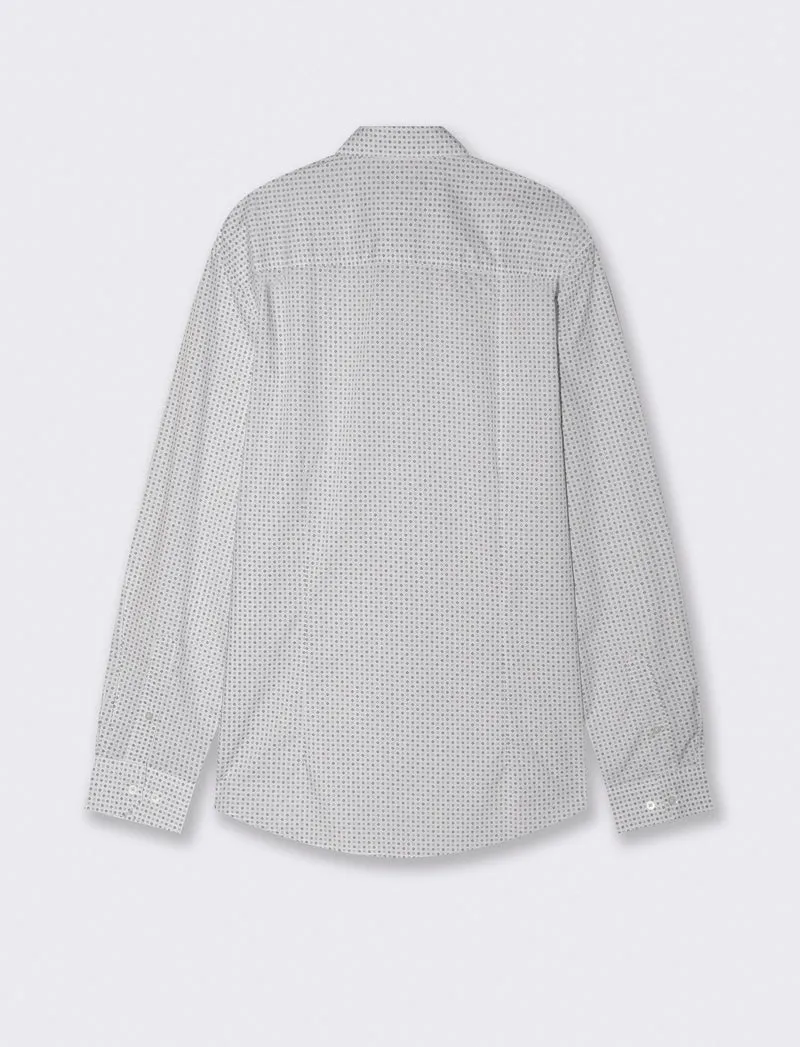 Camicia micro fantasia regular fit elegante - Bianco