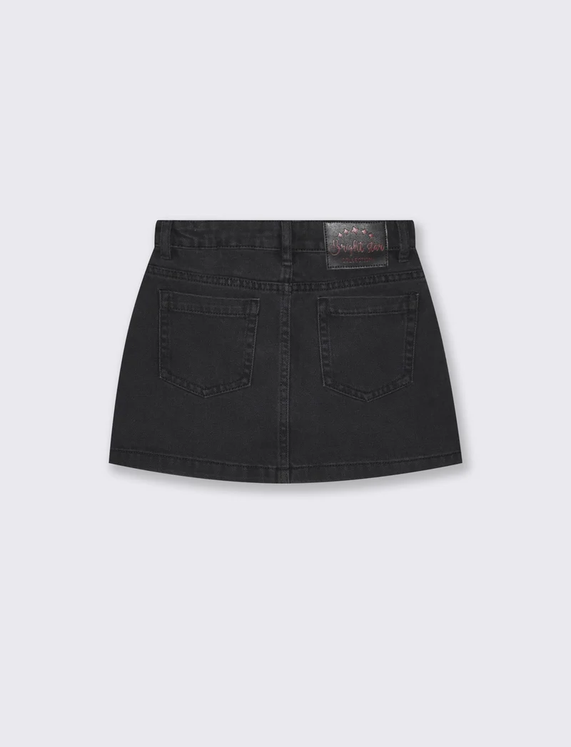 Gonna in denim con strass per bambina - Nero