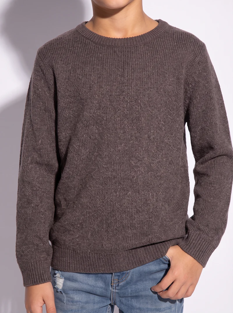 Maglioncino in maglia comodo e versatile - Marrone cioccolato