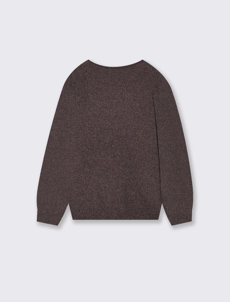 Maglioncino in maglia comodo e versatile - Marrone cioccolato