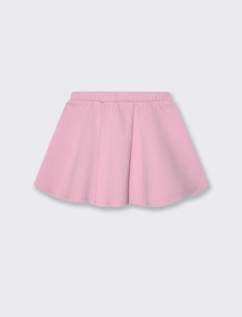 Gonna in interlock a pieghe dallo stile romantico - Rosa polvere